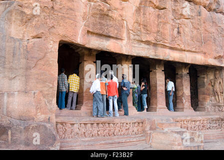 INDIA,KARNTKA,BADAMI BADAMI CAVES Stock Photo