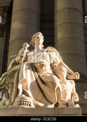 America Statue, Four Continents, Alexander Hamilton U.S. Custom House, NYC Stock Photo