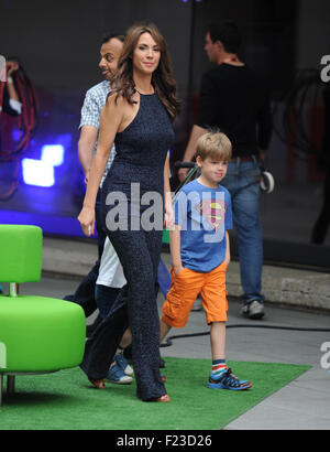 Chris Evans filming his last 'One Show' episode at the BBC with Alex Jones  Featuring: Alex Jones, Noah Evans Where: London, United Kingdom When: 10 Jul 2015 Stock Photo