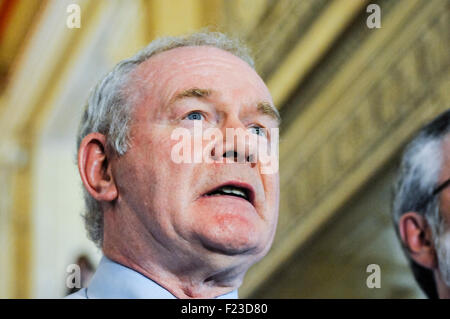 Belfast, UK. 10th September, 2015.  Deputy First Minister Martin McGuinness at a press conference Credit:  Stephen Barnes/Alamy Live News Stock Photo