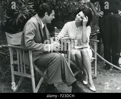 SOPHIA LOREN with Marcello Mastroianni while filming Marriage Italian Style in 1964 Stock Photo