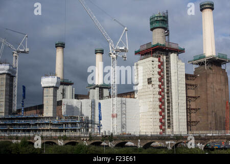 Battersea power station and the famous Dog's home development Stock Photo