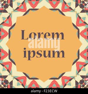 Circular Ornamental Pattern. Vintage decorative elements. Hand drawn background. Islamic, Arabic, Indian, Ottoman, Asian motifs. A lot of space for text in the center Stock Vector