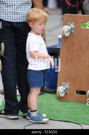 Chris Evans filming his last 'One Show' episode at the BBC with Alex Jones  Featuring: Eli Evans Where: London, United Kingdom When: 10 Jul 2015 Stock Photo