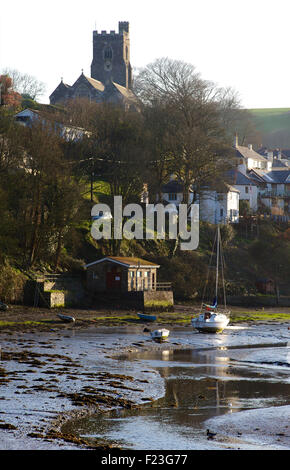 Low tide at Noss Mayo, Devon, England. United Kingdom Stock Photo