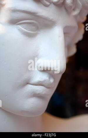 View of a marble Face sculpture Stock Photo