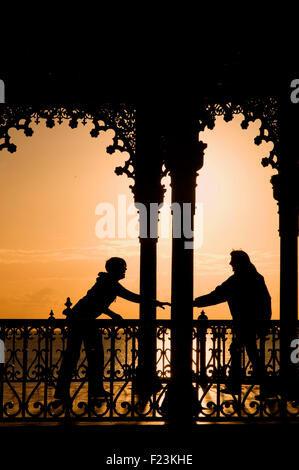 Dancing salsa on the Victorian bandstand, Brighton, Engand Stock Photo