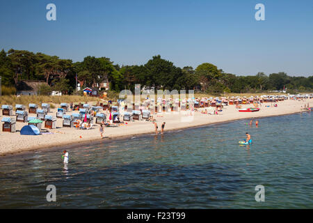 Beach chairs on the beach in Niendorf, Timmendorfer beach, Bay of Lübeck, Baltic Sea, Schleswig-Holstein, Germany Stock Photo