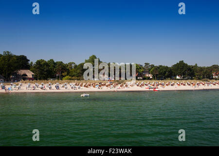 Beach chairs on the beach in Niendorf, Timmendorfer beach, Bay of Lübeck, Baltic Sea, Schleswig-Holstein, Germany Stock Photo