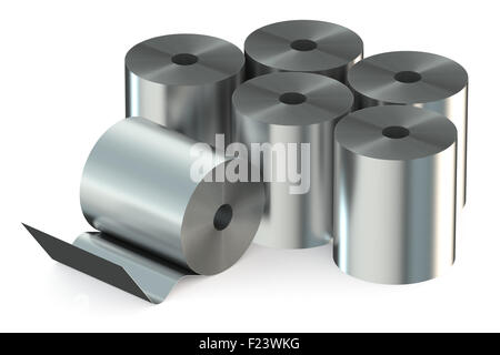 Stainless Steel Coils closeup isolated on white background Stock Photo
