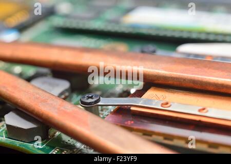 Cpu Radiator Mounting mounting radiator for cpu on notebook motherboard Stock Photo - Alamy
