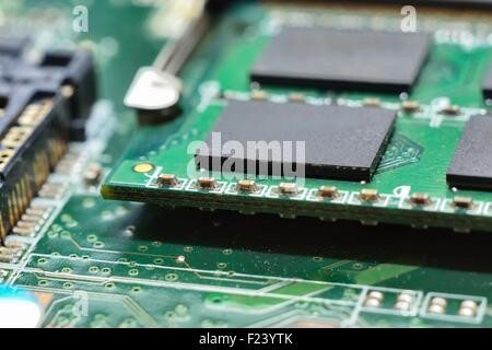 macro random access memory on motherboard (memory controller hub) Stock Photo