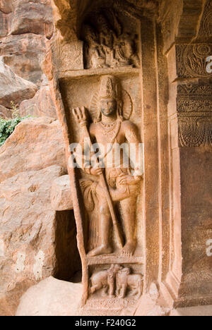 INDIA,KARNATKA,BADAMI BADAMI CAVES Stock Photo