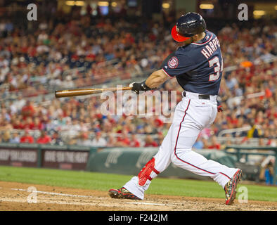 Washington Nationals right fielder Bryce Harper wears shoes with Jackie  Robinson's jersey number for Jackie Robinson Day during a game against  Colorado Rockies at Nationals Park Sunday, April 15, 2018, in Washington. (