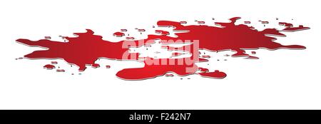 Vector puddle of blood isolated on white background, Red plash of blood Stock Photo