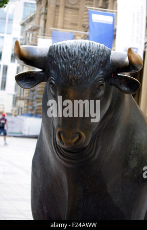 Bullen-Skulptur, Boerse, Frankfurt am Main. Stock Photo