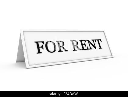 Sign for rent. 3d render on white background Stock Photo