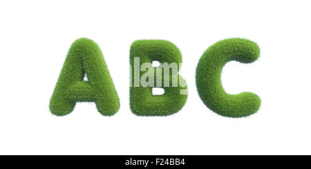 Symbols ABC made of green grass Stock Photo