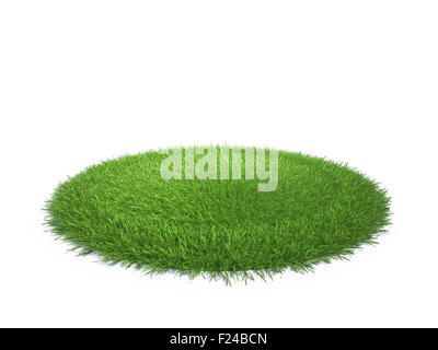 Grass sagging in the middle. Symbolizing landing of a flying saucer Stock Photo