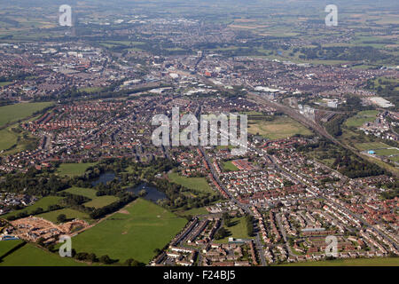 aerial view of the City of Carlisle, Cumbria, UK Stock Photo