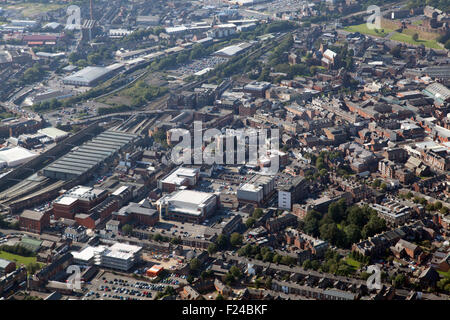 aerial view of Carlisle city centre, Cumbria, UK Stock Photo