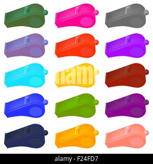 Colorful  Plastic Whistle Stock Vector