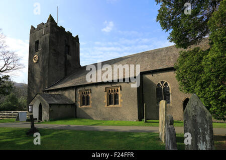 Spring, St Oswalds parish church, containing the Wordsworth Graves, Graves of William Wordsworth, his wife and daughter, Stock Photo