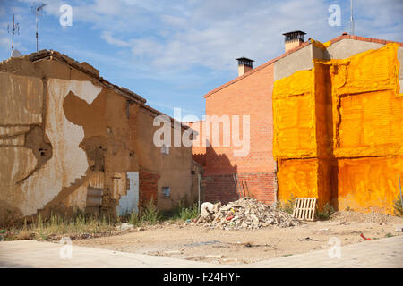 Demolition house in a construction site Stock Photo