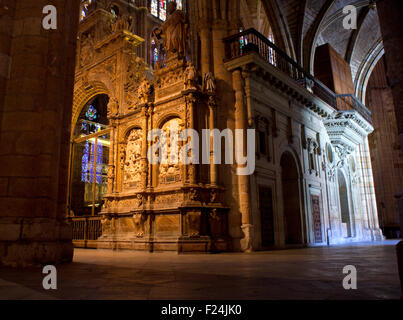 Interior of Leon Cathedral, Spain Stock Photo