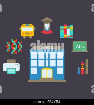 Flat Colorful Simple Icons Stock Vector