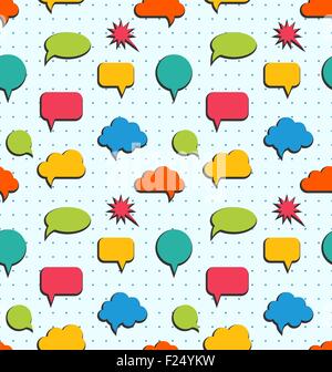 Seamless Pattern with Colorful Speech Bubbles Stock Vector