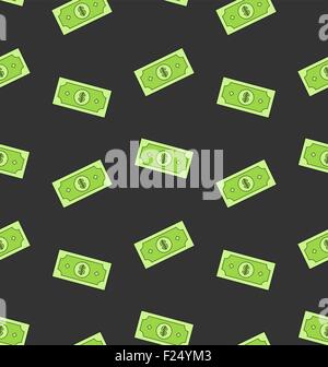 Seamless Pattern with American Money Dollars Bank Notes Stock Vector