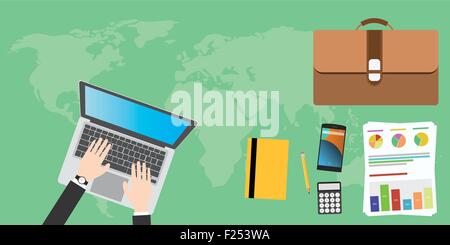 businessman things and tools Stock Vector