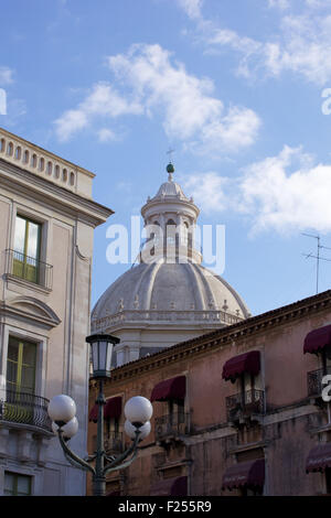 Dome of the  Sant 'Agata Abbey church in Catania - Italy Stock Photo
