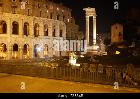 Theatre of Marcellus and Temple of Apollo Sosianus in Rome - Italy Stock Photo