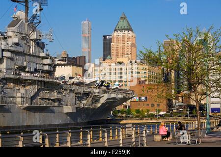 United States, New York, Manhattan, Midtown, the banks of the Hudson, USS Intrepid, Intrepid Sea, Air & Space Museum Stock Photo