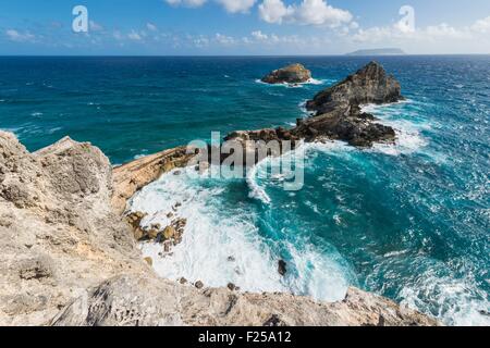 France, Guadeloupe (French West Indies), Grande Terre, Saint Franτois, Pointe des Chateaux is a peninsula at the eastern end of the island Stock Photo