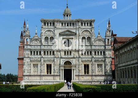 Italy, Lombardy, Pavia, Certosa di Pavia, monastery of the 14th century from late Gothic Stock Photo