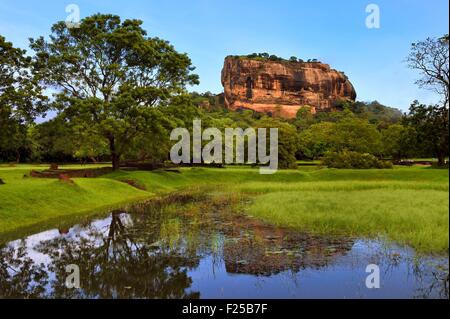 Sri Lanka, Central Province, Matale District, Sigiriya, Old city of Sigiriya listed as World Heritage by UNESCO, Rock of the Lion Stock Photo