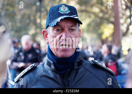 Sydney, Australia. 12th Sep, 2015. The annual New South Wales police wall to wall ride between Sydney and Canberra was held to celebrate and remember 252 police officers that have paid the ultimate sacrifice and given their lives on duty. Credit:  MediaServicesAP/Alamy Live News Stock Photo