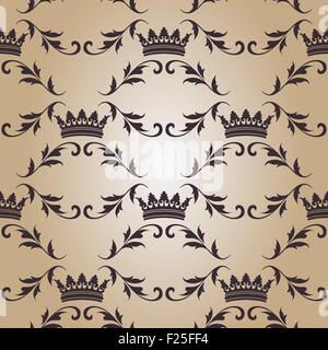 Seamless pattern with crowns. Stock Vector
