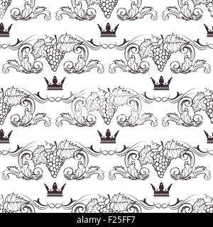 Seamless pattern with crowns. Stock Vector