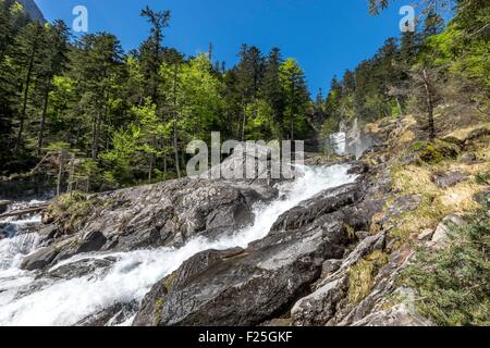 France, Hautes Pyrenees, Cauterets, Bousses waterfall, Parc National des Pyrenees (Pyrenees National Park) Stock Photo