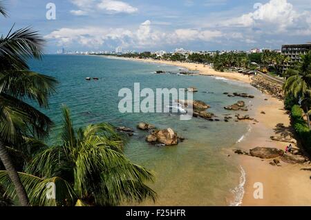 Sri Lanka, Colombo, Colombo Fort train station, Mount Lavinia beach and the city in the background Stock Photo