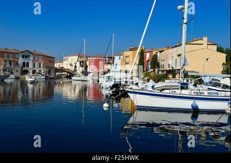 France, Var, Gulf of St Tropez, the Port Grimaud seaside town Stock Photo