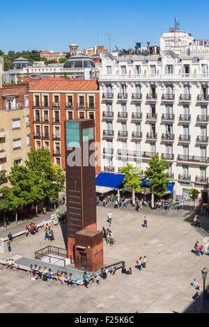 Spain, Madrid, El Retiro district, the square facing the Reina Sofia Museum (Museo Nacional Centro de Arte Reina Sofia) Stock Photo