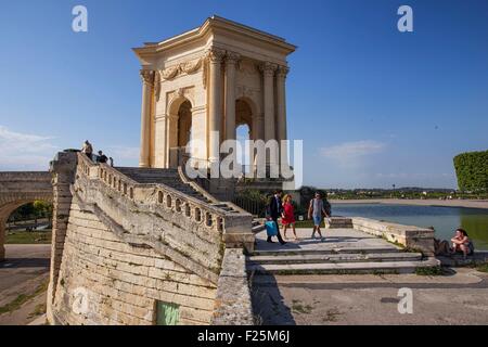 France, Herault, Montpellier, historic center, Peyrou square , water tower Stock Photo