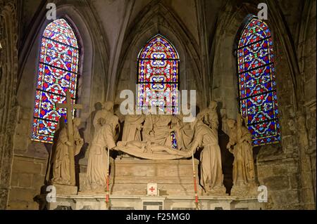 France, Bouches du Rhone, Arles, Church of St Trophime of the 12th-15th century, listed as World Heritage by UNESCO, Chapel of St Sepulchre Stock Photo