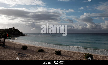 Snrise at  Dver beach Barbados from hotel balcony Stock Photo
