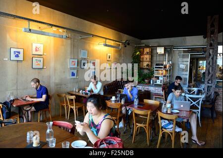 France, Paris, the Barbes district, Lomi Coffee Stock Photo